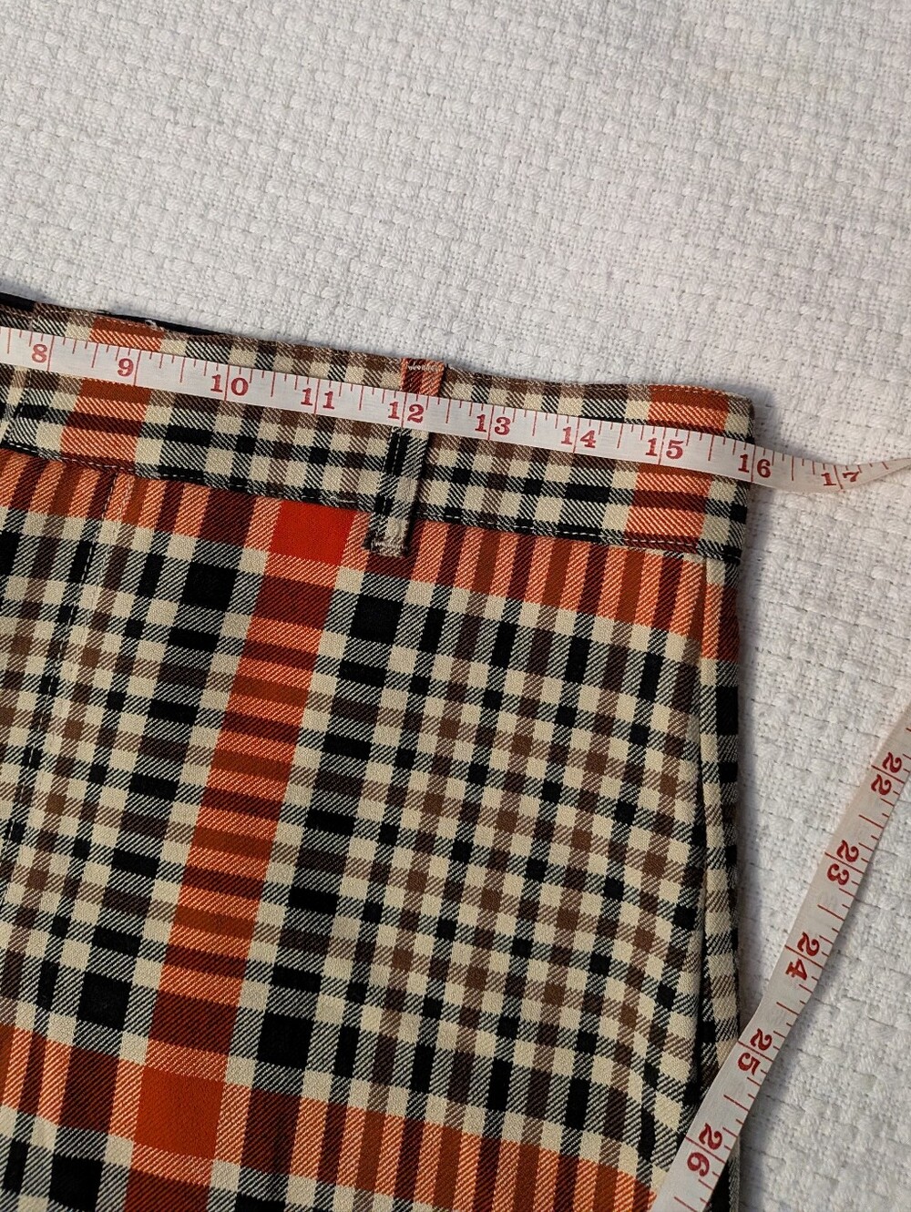 Free People Plaid Wide-Leg Trousers in Red & Cream - Picture 9 of 13